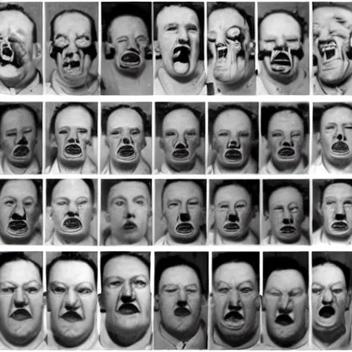 Image similar to 1940s monster mugshots
