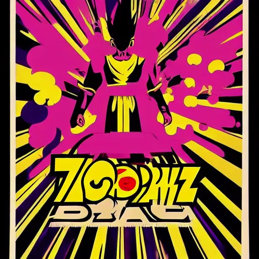 Prompt: 1 9 6 0 s psychedelic poster for dragon ball z