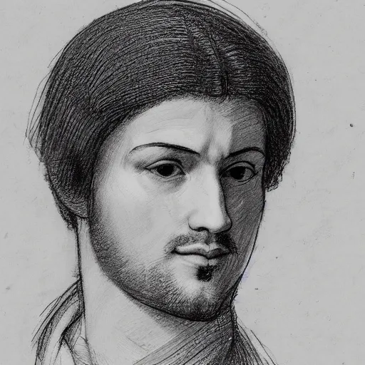 Prompt: markplier portrait sketch, by da vinci, sketch