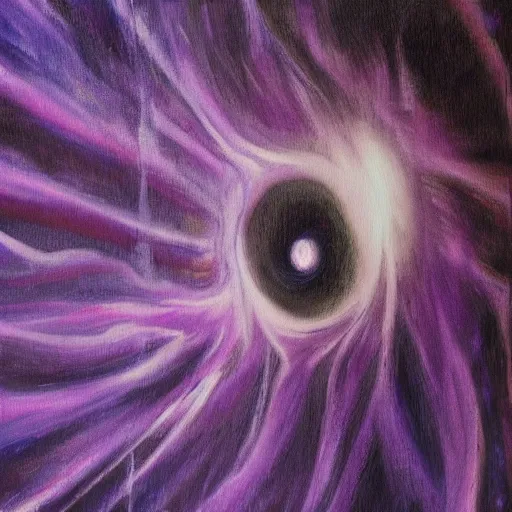 Image similar to a painting of a purple tornado in the style of leonardo da vinci