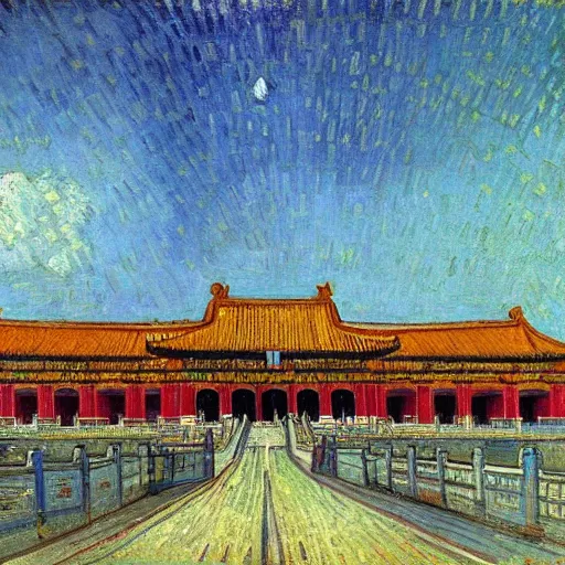 Prompt: the forbidden city, by Vincent Willem van Gogh