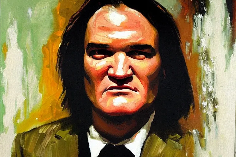 Image similar to Quentin tarantino, oil painting