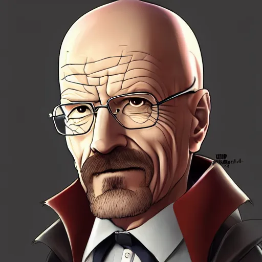 Prompt: portrait of walter white as a wizard, anime fantasy illustration by tomoyuki yamasaki, kyoto studio, madhouse, ufotable, trending on artstation