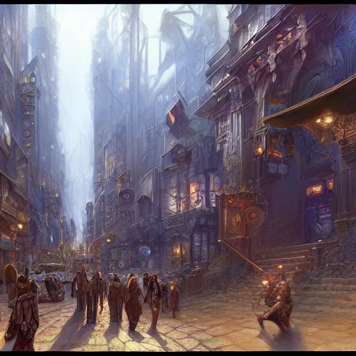 Image similar to The Eldritch City, fantasy art by Donato Giancola, Craig Mullins, digital art, trending on artstation