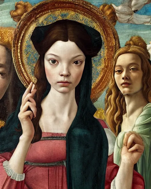 Prompt: stunning renaissance fresco of Anya Taylor-Joy, masterpiece, artstation, by Sandro Botticelli, by Sofonisba Anguissola