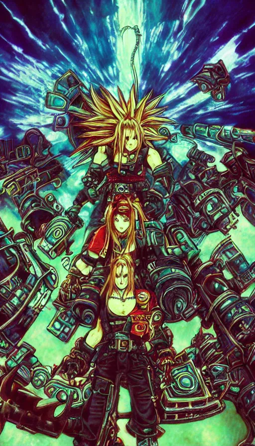 Prompt: psytrance artwork, from final fantasy vii