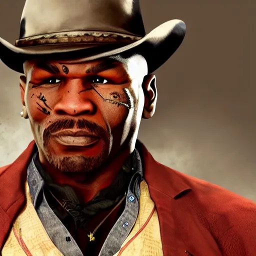 Image similar to Mike Tyson in red dead redemption 2 digital art 4K quality super realistic