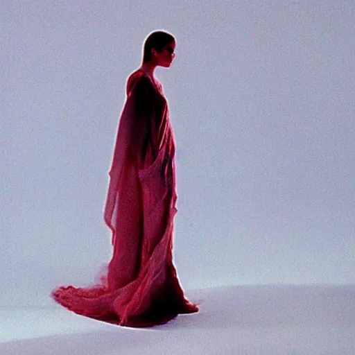 Prompt: avant - garde fashion model as hologram, still from movie dune, highly detailed