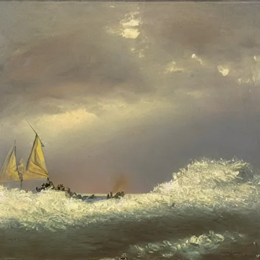 Prompt: storm on the volga, oil on canvas, 1 8 7 3