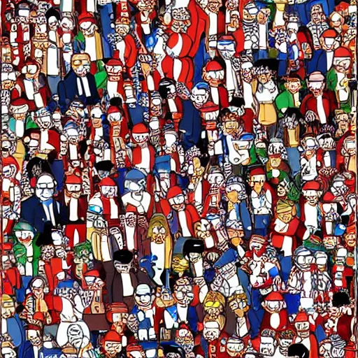 Prompt: wheres waldo, highly detailed, super complicated