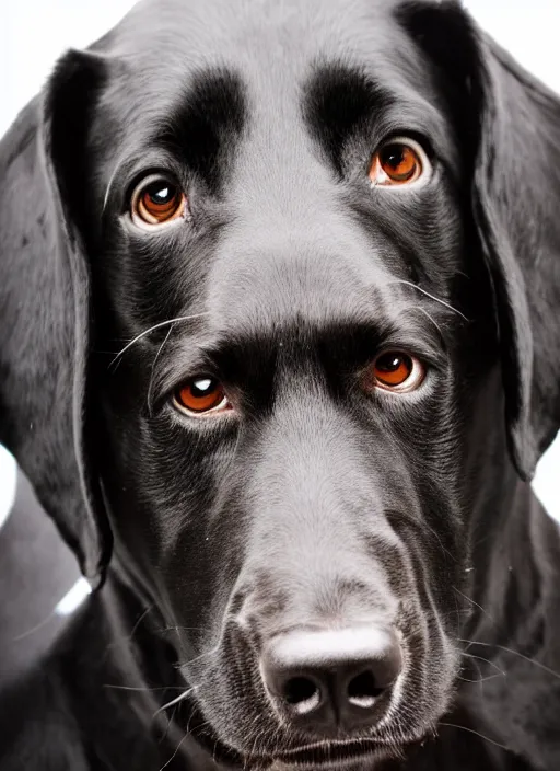 Image similar to closeup portrait of a black hunting terrier wearing a black suit