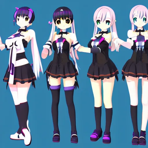 Image similar to Anime VTuber Full Body Model, Live2D Virtual YouTuber Model, 8K, Hololive, White Background, Cover corp. Anime VTuber Sheet, Extremely Detailed Design