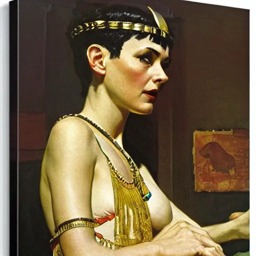 Image similar to cleopatra by norman rockwell