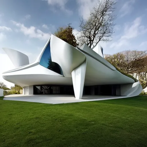 Image similar to house designed by zaha hadid