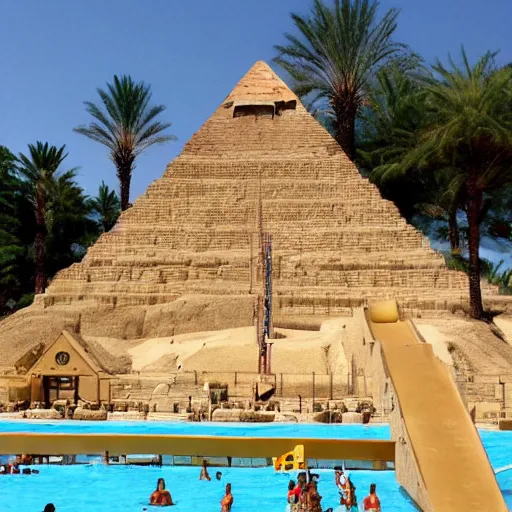 Image similar to ancient egyptian pyramids waterpark waterslides