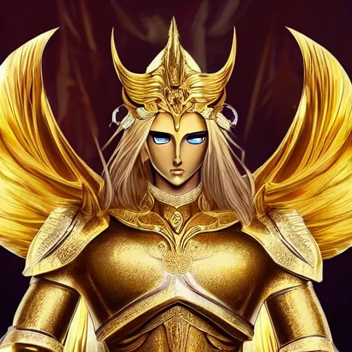 Image similar to A radiant, full body shot, photo of a 27-year-old Caucasian male wearing the Gemini Gold Armor, Beautiful gold Saint, Jaw-Dropping Beauty, gracious, aesthetically pleasing, dramatic eyes, intense stare, immense cosmic aura, from Knights of the Zodiac Saint Seiya, inside the Old Temple of Athena Greece, exquisite, art-gem, dramatic representation, hyper-realistic, live action, atmospheric scene, cinematic, trending on ArtStation, Pinterest and Shutterstock, photoshopped, deep depth of field, intricate detail, finely detailed, small details, extra detail, ultra detailed, attention to detail, detailed picture, symmetrical, octane render, arnold render, unreal engine 5, high resolution, 3D model, CGI, PBR, DAZ, path tracing, volumetric lighting, golden hour, 8k, Photoshopped, Award Winning Photo, groundbreaking, Deep depth of field, f/22, 35mm, make all elements sharp, at golden hour, Light Academia aesthetic and Socialist realism, by Annie Leibovitz