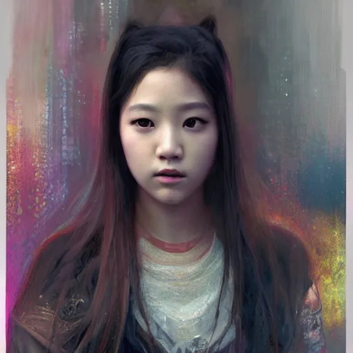 Image similar to jisoo of blackpink, hyperrealistic portrait, bladerunner street, art of elysium by jeremy mann and alphonse mucha, fantasy art, photo realistic, dynamic lighting, artstation, poster, volumetric lighting, very detailed face, 8 k, award winning