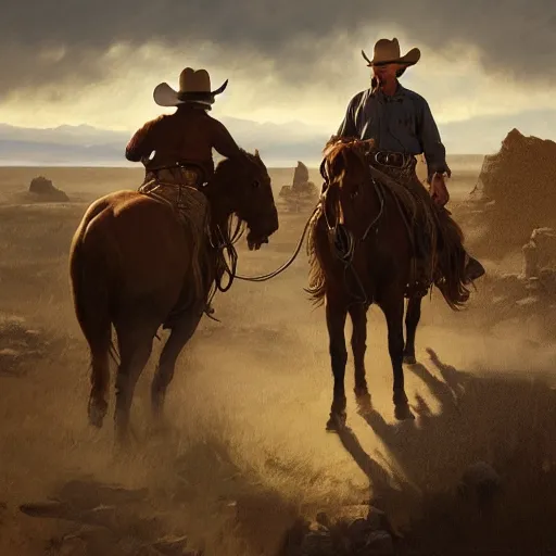 Image similar to cowboy in the old west, sharp focus, intricate, elegant, digital painting, artstation, matte, highly detailed, concept art, illustration, volumetric lighting, art by greg olsen and liz lemon swindle