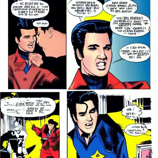 Image similar to elvis appears to you in a dream. he's dressed like freddy freeman captain marvel jr.