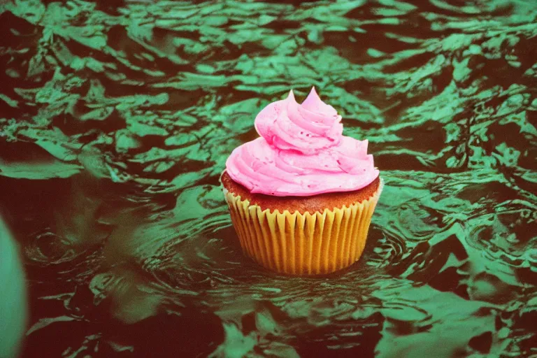 Prompt: a photo of a giant mutant cupcake crocodile in its natural habitat, kodak ektachrome e 1 0 0 photography