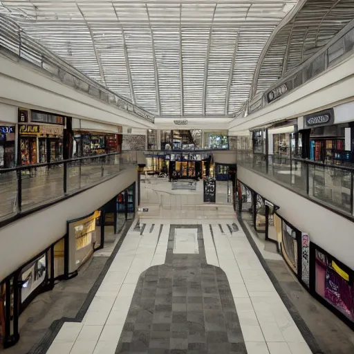 Prompt: Beatiful photograph of a store from an empty mall