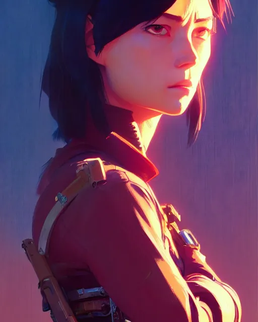 Prompt: a girl western bounty hunter | | fine detail!! anime!! realistic shaded lighting!! poster by ilya kuvshinov katsuhiro otomo ghost - in - the - shell, magali villeneuve, artgerm, jeremy lipkin and michael garmash and rob rey