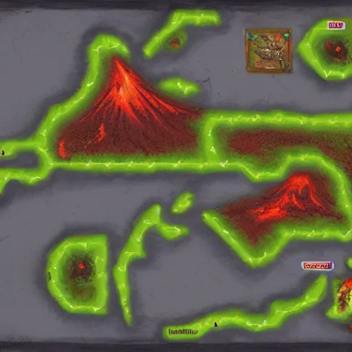 Image similar to dnd volcanos battle map layout