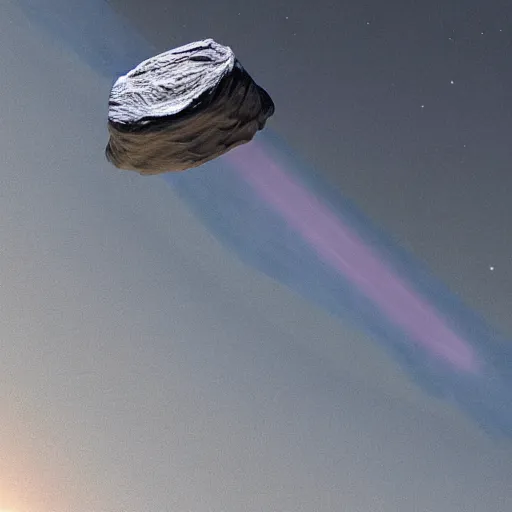 Prompt: space photo of a alien on top of oumuamua, NASA, James Webb official image