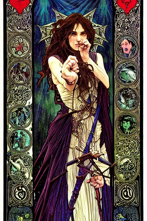 Image similar to dark fantasy, tarot card of the Ian Lynch from the band lankum!!!!!, dark surrealist , fantasy, intricate, elegant, highly detailed, digital painting, artstation, concept art, smooth, sharp focus, illustration, art by Jim Fitzpatrick and alphonse mucha