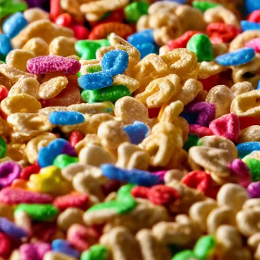 Image similar to cereal box ; product photo of a cereal box ; professional advertisement photography of a box of lucky charms cereal ; close - up of the box carton