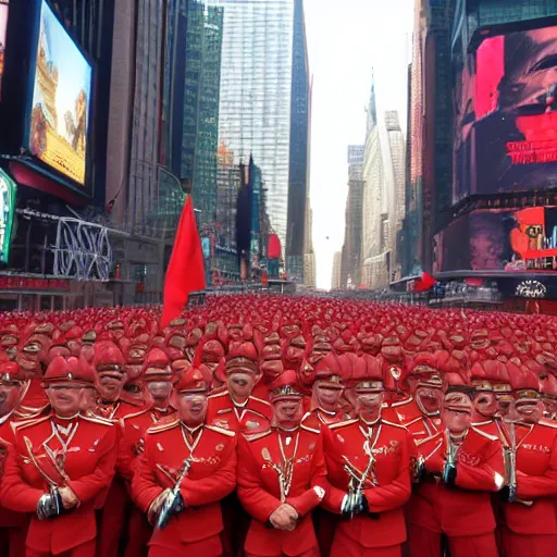 Prompt: soviet red army take over time square