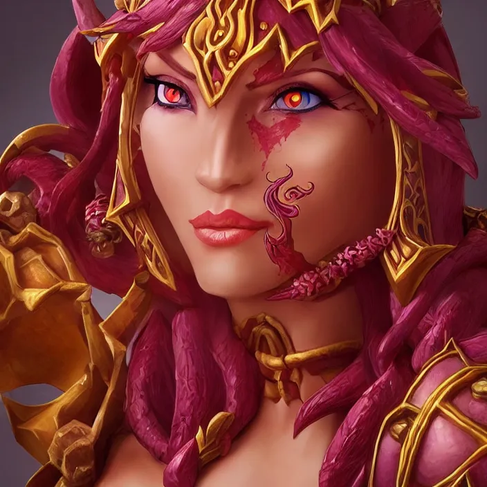 Prompt: alexstrazsa, an world of warcraft portrait of alexstrasza, figurine, detailed