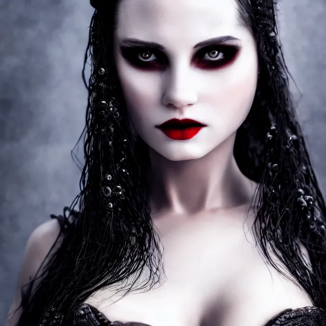 Image similar to photo of a very beautiful!! vampire warrior queen highly detailed 8 k hdr smooth sharp focus high resolution award - winning photo dslr 5 0 mm