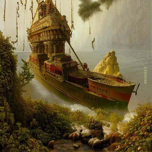 Image similar to paint surrealist 🚢, ferdinand knab, high definition and detailed 4 k