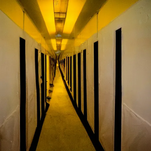 Prompt: a liminal space photo of the backrooms, very scary, liminal space, found footage, yellow