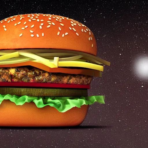 Image similar to cheeseburger is the center of universe, astronomical, vray, award winning