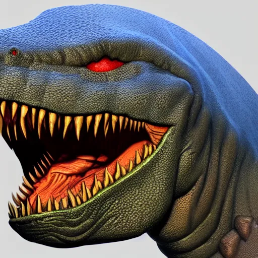 Image similar to matte painting of close up t - rex head in style of raph herrera, 4 k, detailed