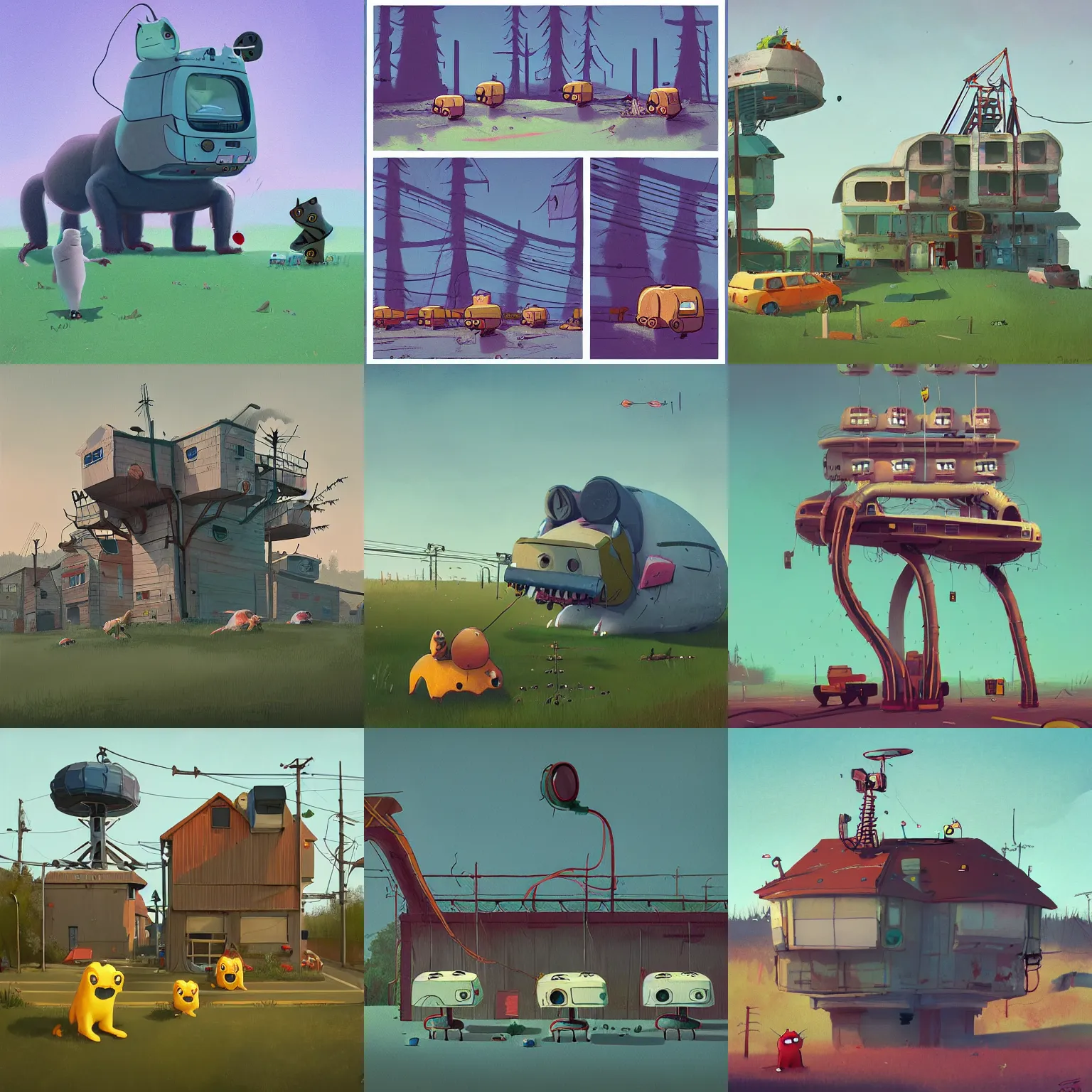 Prompt: cute stalenhag by simon cat