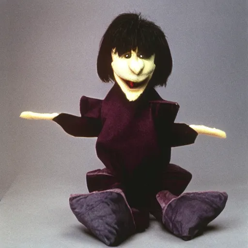 Image similar to mark e smith puppet from the dark crystal, made by jim henson