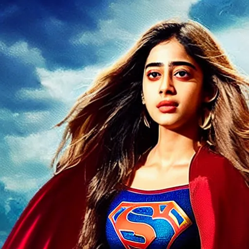 Image similar to artwork of janhvi kapoor as supergirl