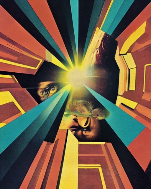 Image similar to A mid-century modern collage of 2001: A Space Odyssey film poster. 1968