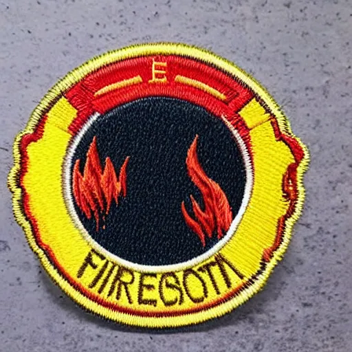 Image similar to fire station flame embroidered patch retro design