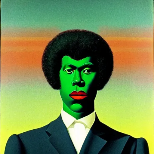 Image similar to afrofuturism hologram by magritte