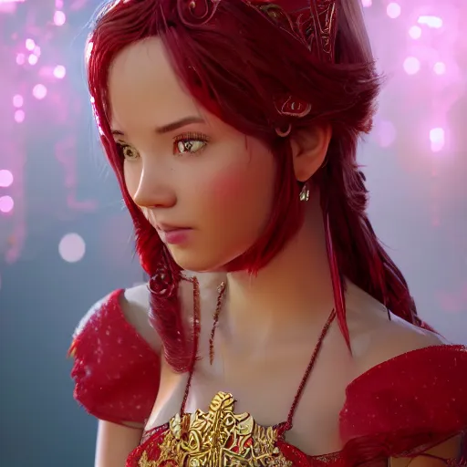 Image similar to wonderful princess of ruby with tan skin, ornate 8 k gorgeous intricate detailed, accent lighting, dramatic light, octane render