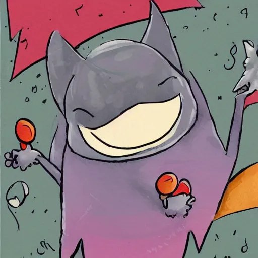 Image similar to a bat who solves crimes, whimsical storybook illustration