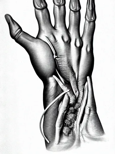 Image similar to medical reference, anatomical illustration of a hand : : anatomy study of hand