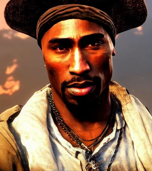 Image similar to Tupac in rdr2