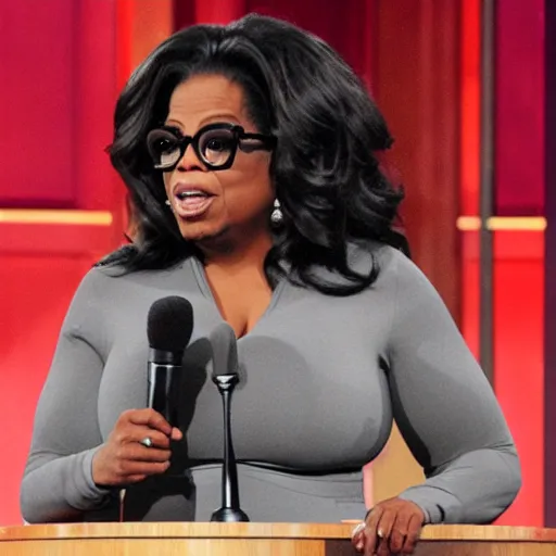 Prompt: oprah as a xenomorph alien hosting talk show
