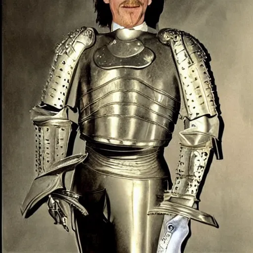 Prompt: mark hamill wearing a suit of armor, salvador dali painting