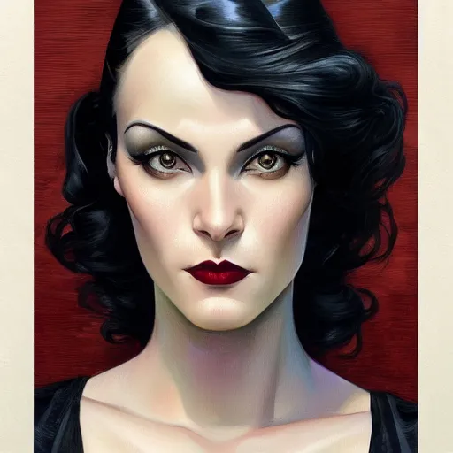 Image similar to a streamline moderne, art nouveau, multi - racial portrait in the style of charlie bowater, and in the style of donato giancola, and in the style of charles dulac. intelligent, expressive eyes. symmetry, ultrasharp focus, dramatic lighting, semirealism, intricate symmetrical ultrafine background detail.